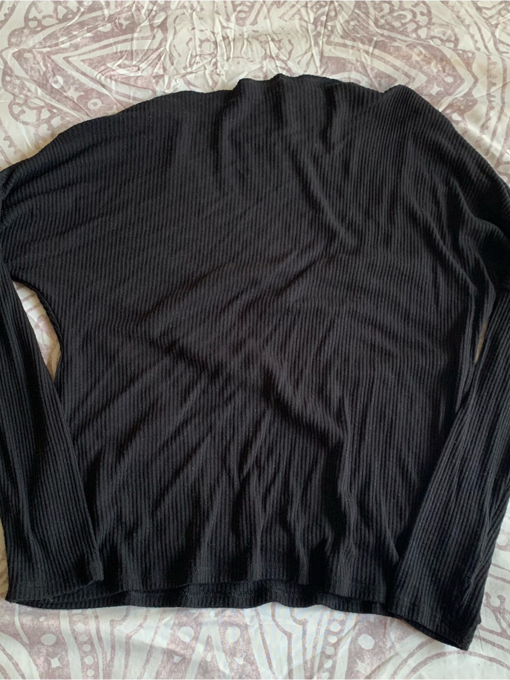 Express off the shoulder Black Ribbed Knit Top